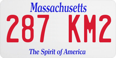 MA license plate 287KM2