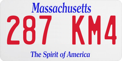 MA license plate 287KM4