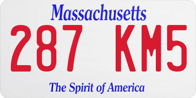 MA license plate 287KM5