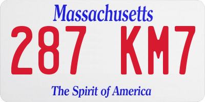MA license plate 287KM7