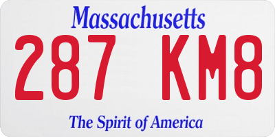 MA license plate 287KM8