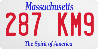 MA license plate 287KM9