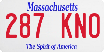 MA license plate 287KN0