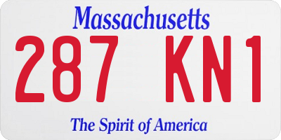 MA license plate 287KN1