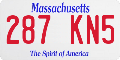 MA license plate 287KN5