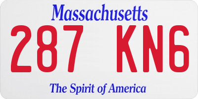 MA license plate 287KN6