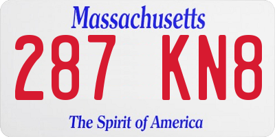 MA license plate 287KN8