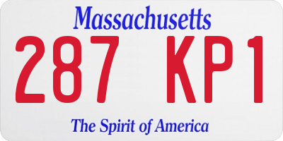 MA license plate 287KP1