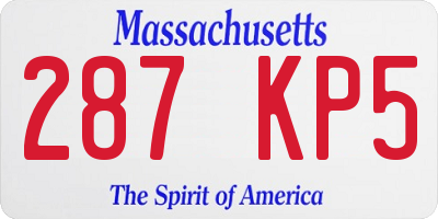 MA license plate 287KP5