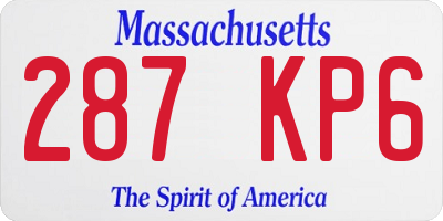 MA license plate 287KP6