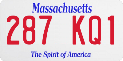 MA license plate 287KQ1