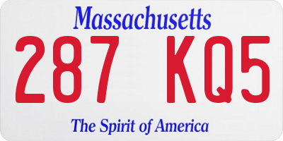 MA license plate 287KQ5