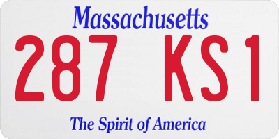MA license plate 287KS1