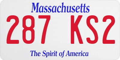 MA license plate 287KS2