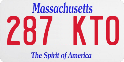 MA license plate 287KT0