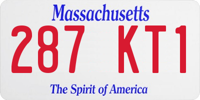 MA license plate 287KT1
