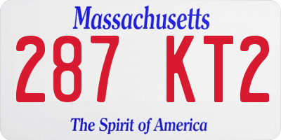 MA license plate 287KT2