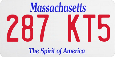 MA license plate 287KT5