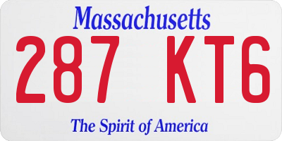 MA license plate 287KT6
