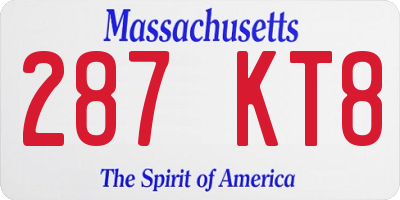 MA license plate 287KT8