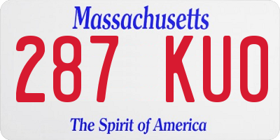 MA license plate 287KU0