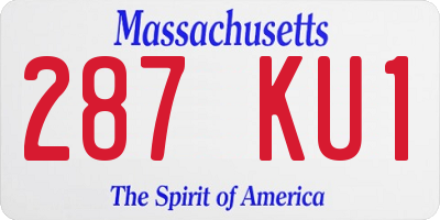 MA license plate 287KU1