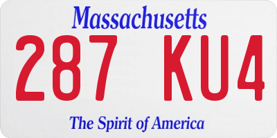 MA license plate 287KU4