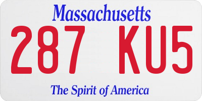 MA license plate 287KU5