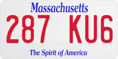 MA license plate 287KU6