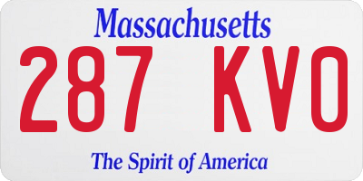 MA license plate 287KV0