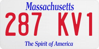 MA license plate 287KV1