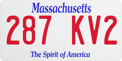 MA license plate 287KV2
