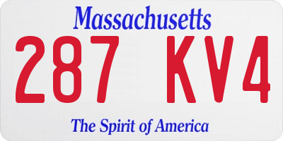 MA license plate 287KV4