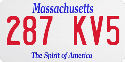 MA license plate 287KV5
