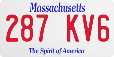 MA license plate 287KV6