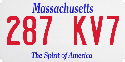 MA license plate 287KV7
