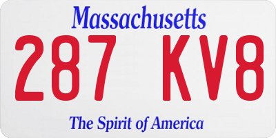MA license plate 287KV8