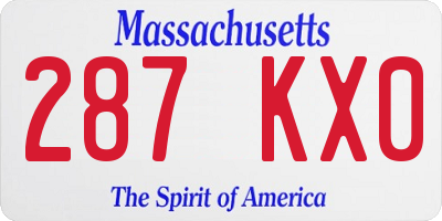 MA license plate 287KX0