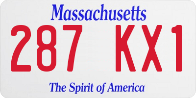 MA license plate 287KX1