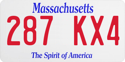 MA license plate 287KX4