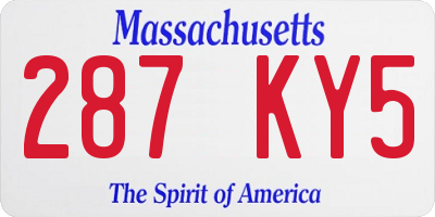 MA license plate 287KY5