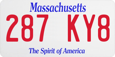 MA license plate 287KY8