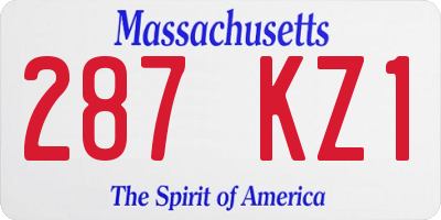 MA license plate 287KZ1