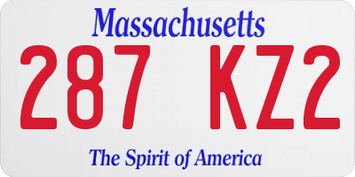 MA license plate 287KZ2