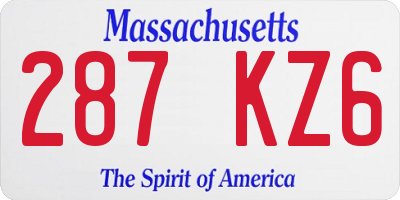 MA license plate 287KZ6