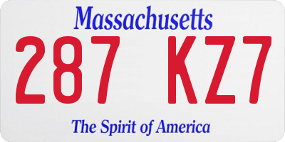 MA license plate 287KZ7