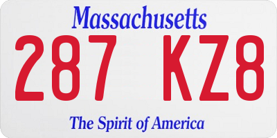 MA license plate 287KZ8