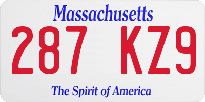 MA license plate 287KZ9
