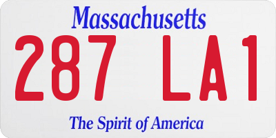 MA license plate 287LA1