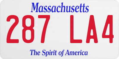 MA license plate 287LA4